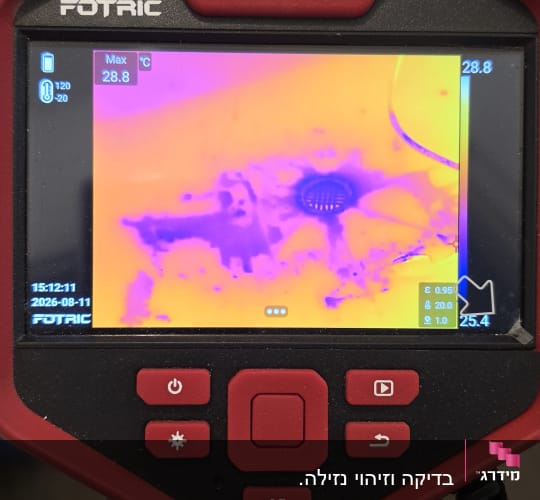 מד חום תרמי מציג תמונה צבעונית